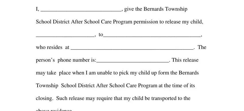 After School Care Program Registration Form writing process outlined (stage 5)