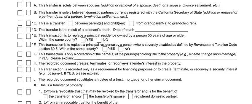 Filling out section 2 of alameda county form