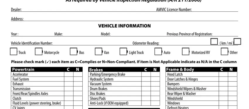 Part # 1 in filling out amvic form
