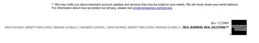 Filling in segment 1 of american express card coporate application