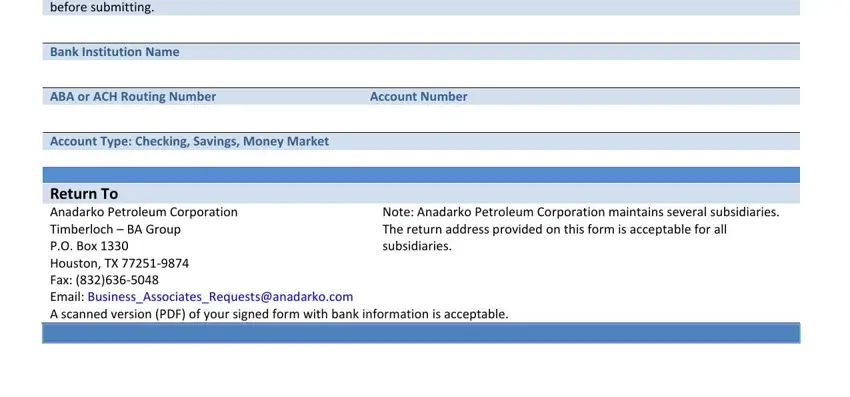 Guidelines on how to fill in Anadarko Deposit Enrollment Form step 2