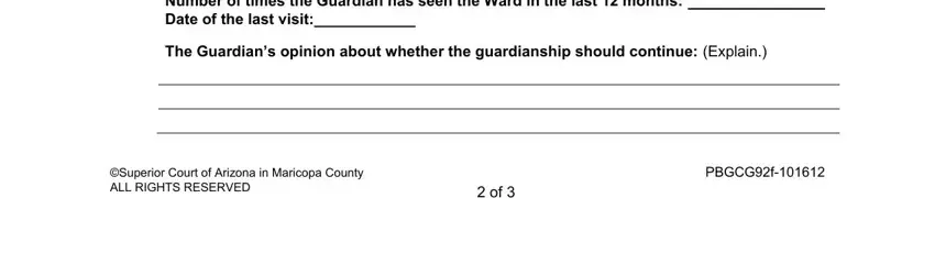 Completing segment 5 in arizona annual guardianship