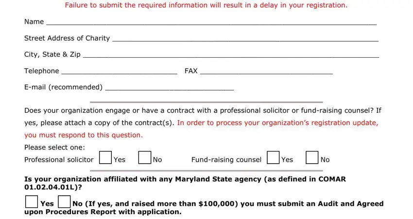 Guidelines on how to complete fillable annual update of registration form maryland part 1