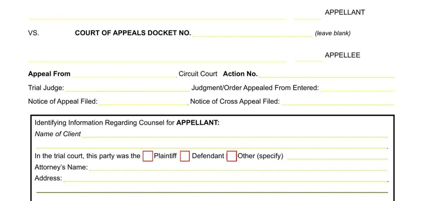 Writing segment 1 in notice of appeal kentucky