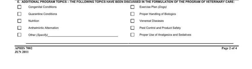 Part number 5 of filling out you usda 7002 blank