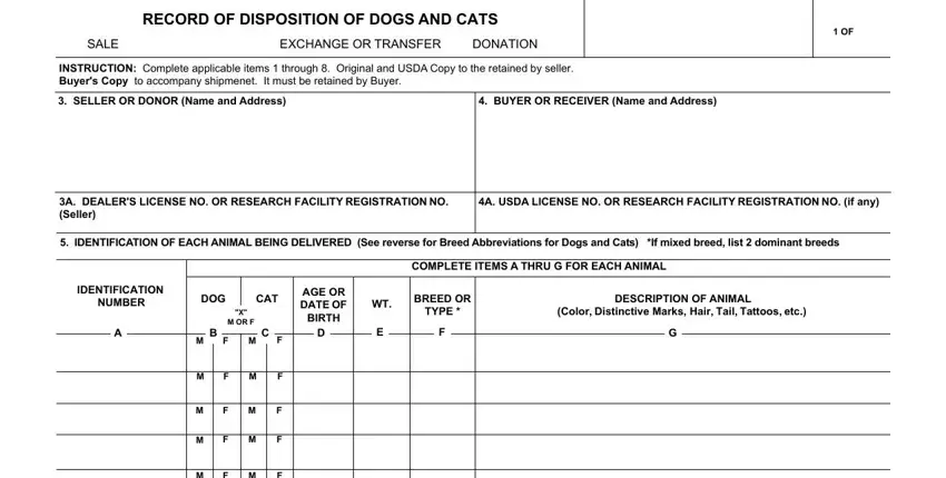 Completing section 1 of form omb no 0579 0349