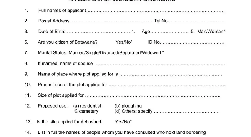 Writing segment 1 of botswana land board application forms pdf