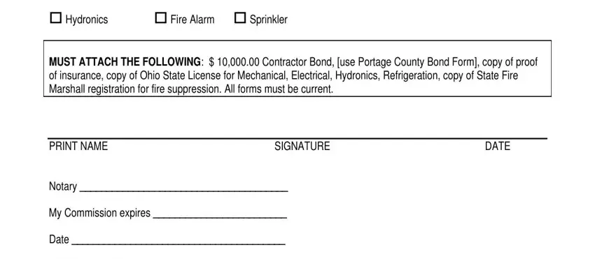 portage county contractor registration forms completion process shown (stage 2)