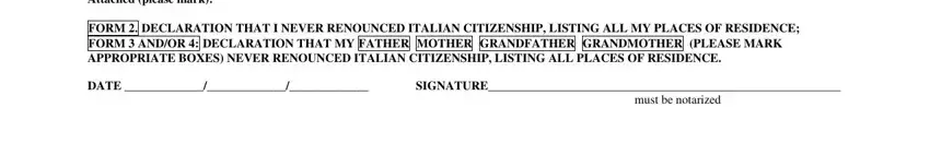 Part # 3 in filling out dual citizenship italy form
