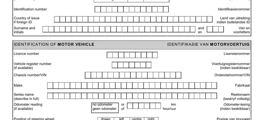 Filling out segment 3 in motor vehicle licence renewal form