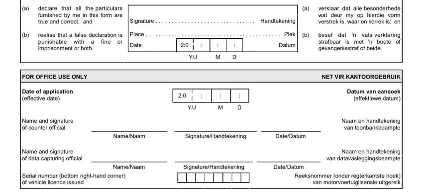 motor vehicle licence renewal form completion process outlined (step 4)