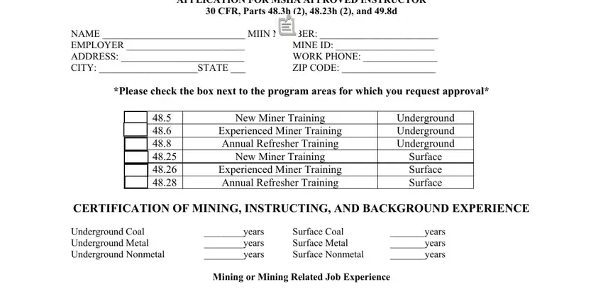 Writing part 1 of msha ground testing procedure