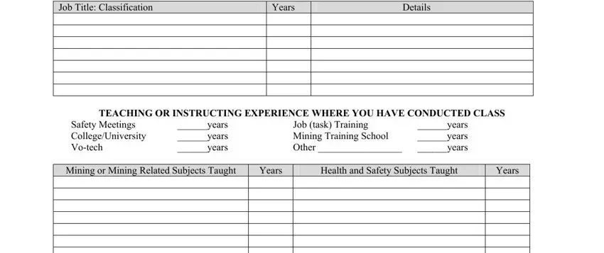 Completing section 2 in msha ground testing procedure