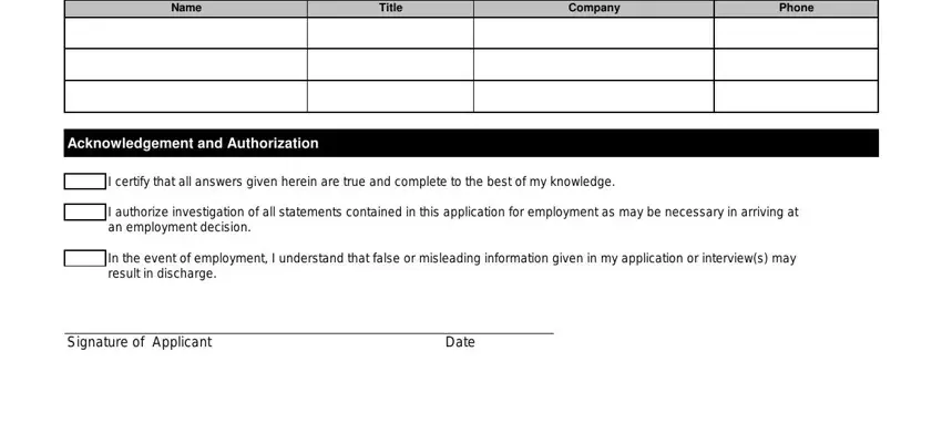 Acknowledgement and Authorization, I authorize investigation of all, and Name in online job application form