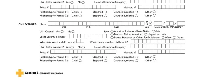 Completing part 3 in peachcare for kids application