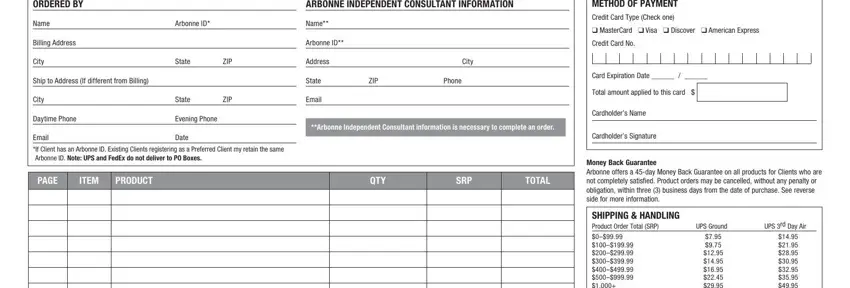 Part # 1 of submitting arbonne order form 2019