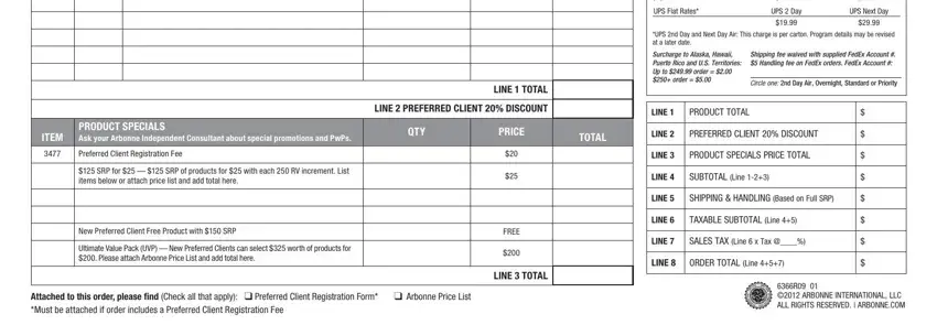 Filling out part 2 of arbonne order form 2019