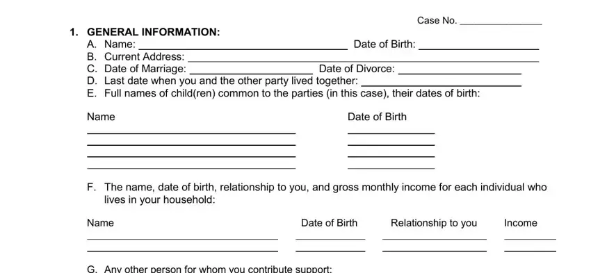  GENERAL INFORMATION, Date of Birth, and Relationship to you of affidavit of financial information az