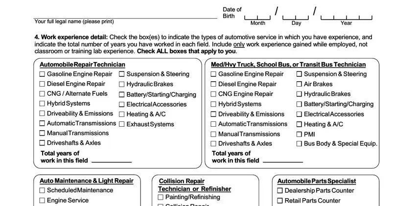 Suspension  Steering Suspension , Your full legal name please print, and CNG  Alternate Fuels CNG  in automotive technician printable blank ase certificate