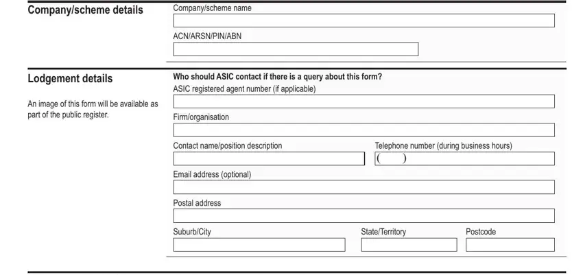 Writing segment 1 of asic company forms search