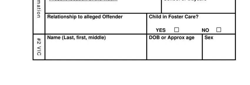 Step number 2 of filling out arkansas child abuse report form