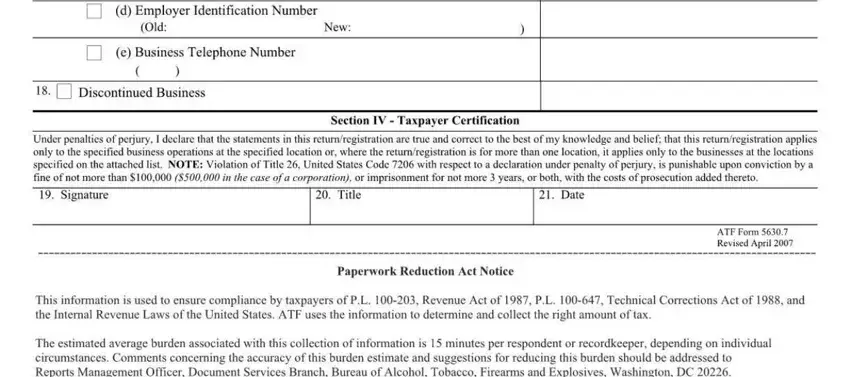 this field, next field, and other fields inside atf 5630 form