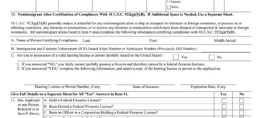 this field, next field, and other fields of atf application firearms license
