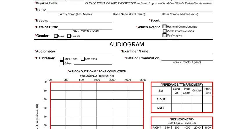 Part no. 1 of submitting blank audiogram pdf