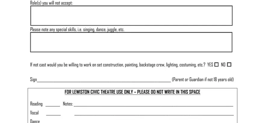 How you can fill out audition forms for casting a play part 2