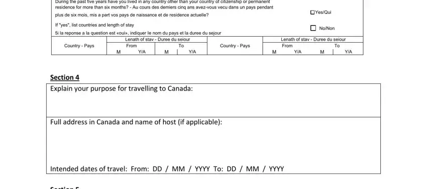 Completing part 5 in authorization to return to canada sample letter