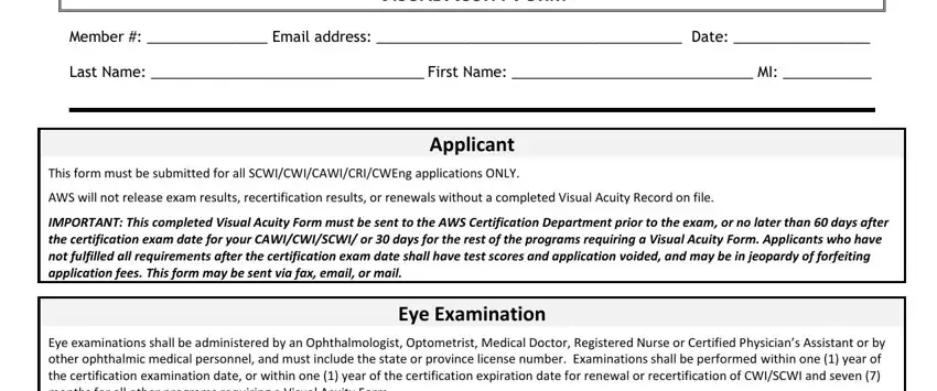 cwi visual acuity form completion process shown (stage 1)