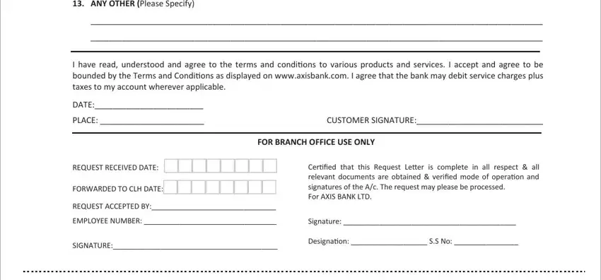 Tips to fill out axis bank customer request form editable step 5