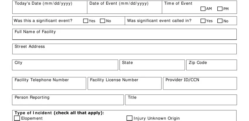 Filling in part 1 in azdhs reportable event form