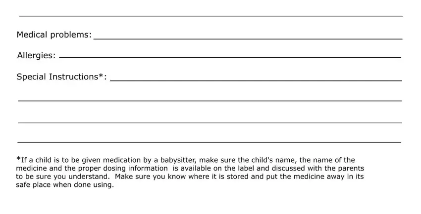 Step no. 2 of completing Babysitter Checklist Form