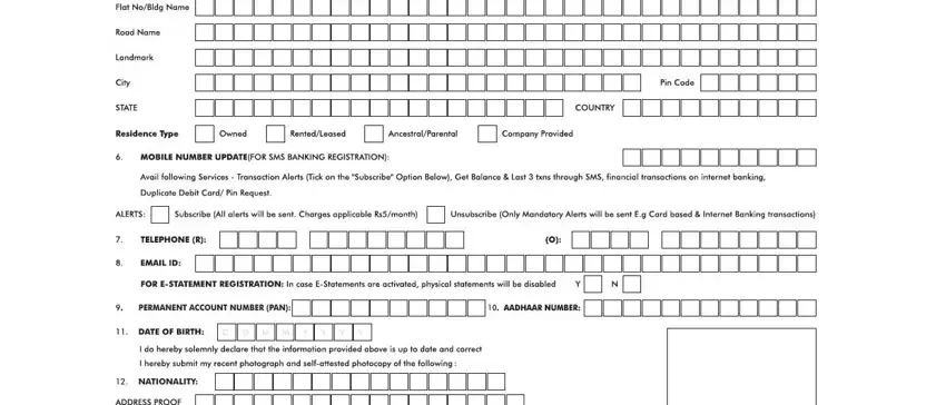 Step no. 2 in filling out minor declaration form axis bank