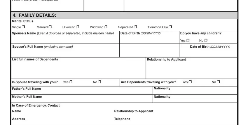 Filling in part 2 in health visa bahamas