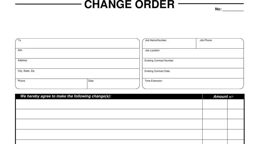 Stage number 1 in submitting contractor change order form pdf