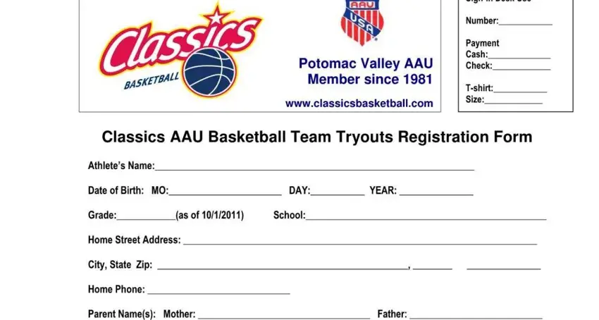 The best ways to fill in basketball tryout registration stage 1