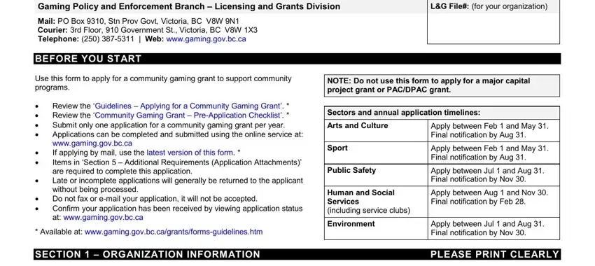 Tips on how to fill out community gaming grant application part 1