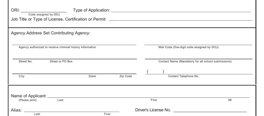 Step number 1 for filling out live application form