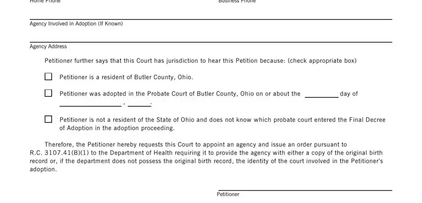 Petitioner was adopted in the, Agency Involved in Adoption If, and Petitioner further says that this inside adoption papers in ohio