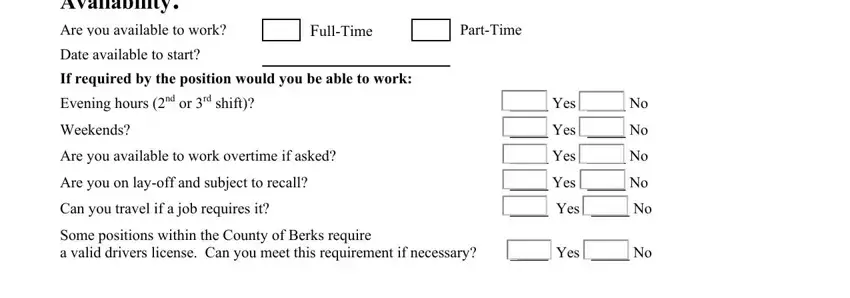 Filling out segment 2 of berks county sheriff job application