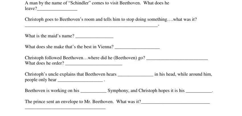 Stage no. 2 in filling in beethoven lives upstairs 1992 video worksheet