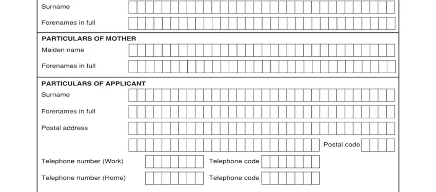 Step no. 2 of filling out 154 south africa form