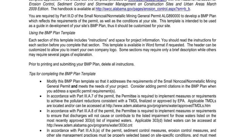 How one can fill out plan bmp sample step 1