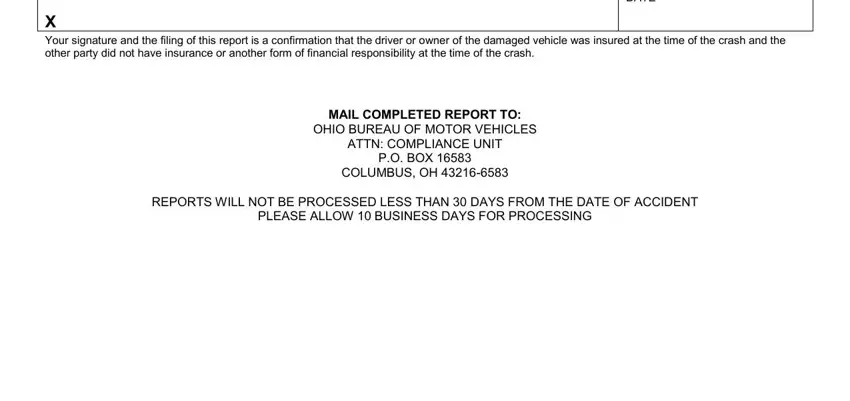 REPORTS WILL NOT BE PROCESSED LESS, DATE, and Your signature and the filing of of bmv crash report