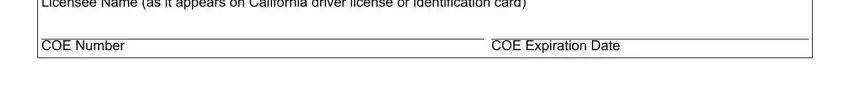 Part # 3 for completing dealer licensee coe form
