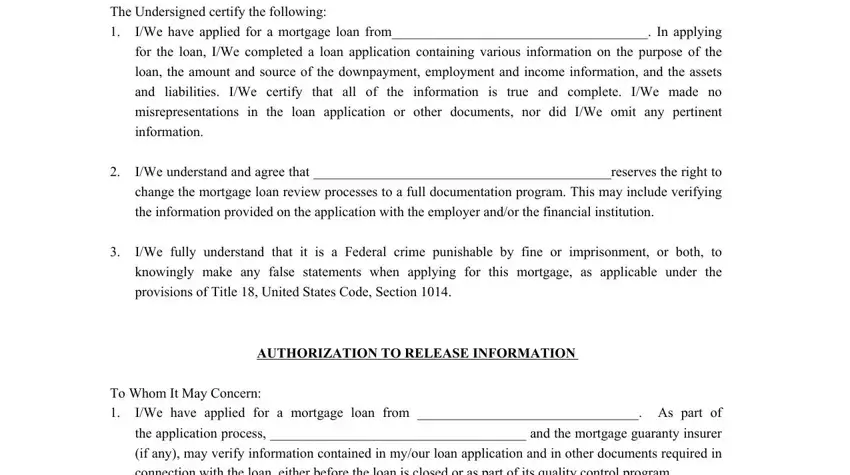Filling in segment 1 of certification authorization form sample