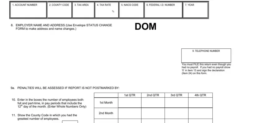 Filling out part 1 of texas workforce commission c3dom online