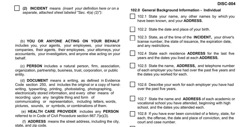 Best ways to fill in california form interrogatories form part 3